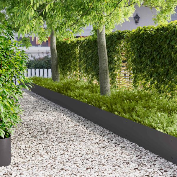 ARDEBO.de - Rasenkante 10 stk. 103 x 30 cm Stahl Schwarz