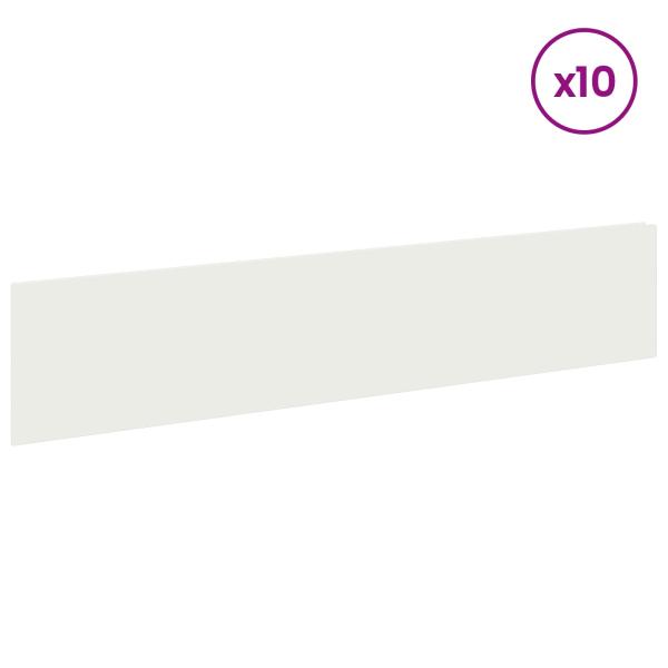Rasenkante 10 stk. 100 x 22 cm Stahl Weiß