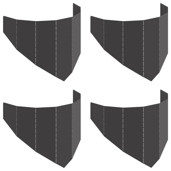 Raseneinfassung 4 stk. 100 x 45 cm Stahl Schwarz