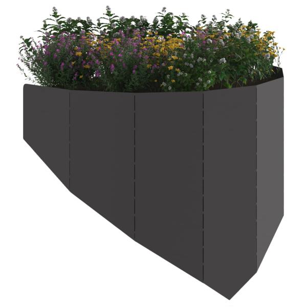 Raseneinfassung 4 stk. 100 x 45 cm Stahl Schwarz