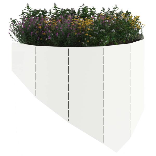 Raseneinfassung 100 x 45 cm Stahl Weiß