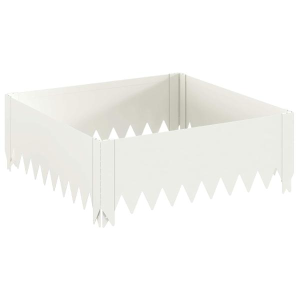 Raseneinfassung 60 x 60 x 20 cm Stahl Weiß