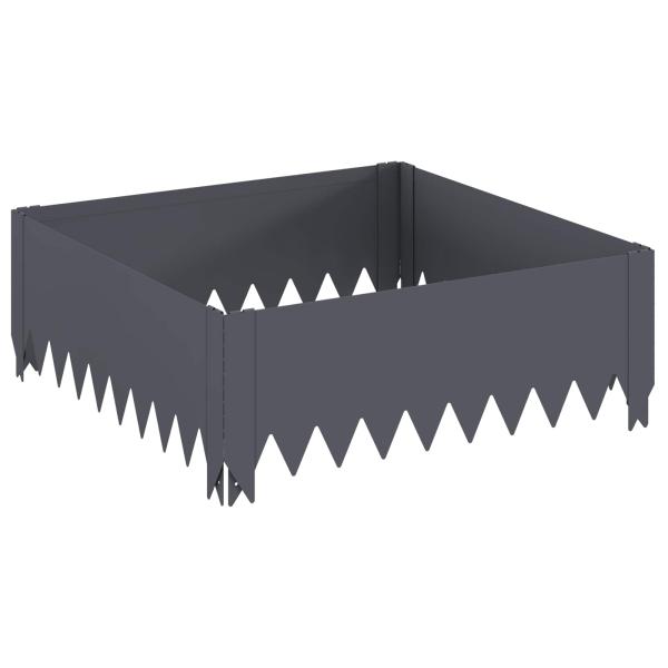 Raseneinfassung 60 x 60 x 20 cm Stahl Anthrazit