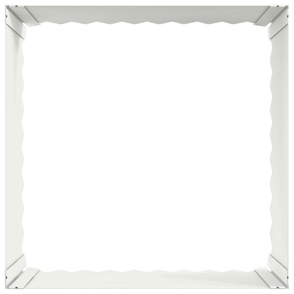 Raseneinfassung 60 x 60 x 35 cm Stahl Weiß