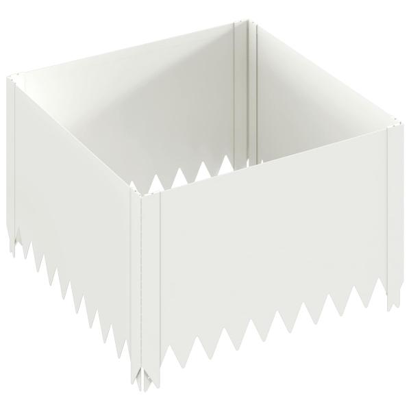 Raseneinfassung 4 stk. 60 x 60 x 35 cm Stahl Weiß