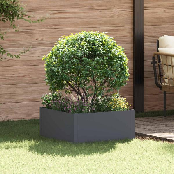 ARDEBO.de - Raseneinfassung 60 x 60 x 35 cm Stahl Anthrazit