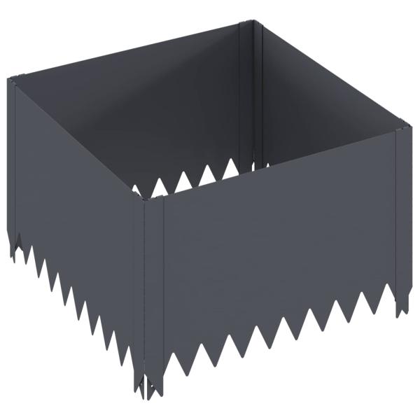 Raseneinfassung 60 x 60 x 35 cm Stahl Anthrazit