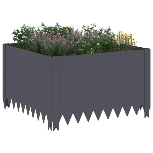 Raseneinfassung 60 x 60 x 35 cm Stahl Anthrazit