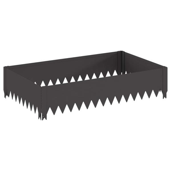 Raseneinfassung 4 stk. 100 x 60 x 20 cm Stahl Schwarz