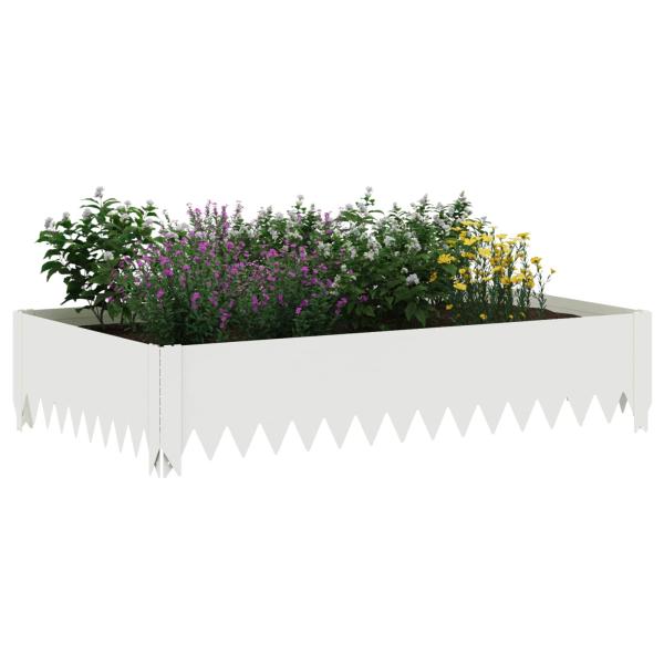 Raseneinfassung 100 x 60 x 20 cm Stahl Weiß