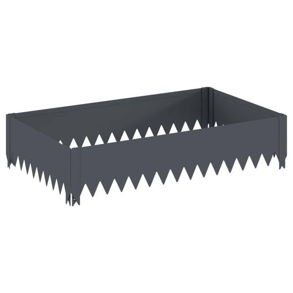 Raseneinfassung 100 x 60 x 20 cm Stahl Anthrazit