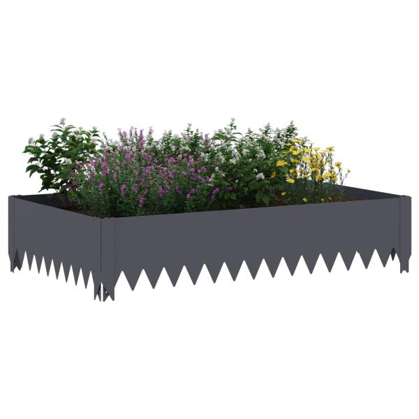 Raseneinfassung 100 x 60 x 20 cm Stahl Anthrazit