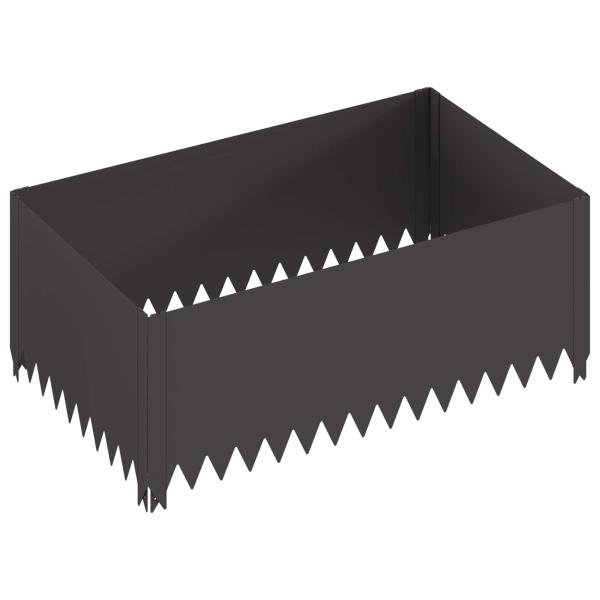 Raseneinfassung 4 stk. 100 x 60 x 35 cm Stahl Schwarz