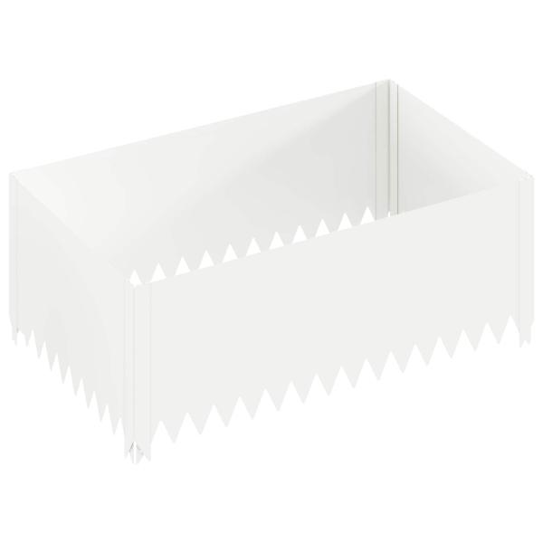 Raseneinfassung 4 stk. 100 x 60 x 35 cm Stahl Weiß