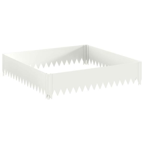 Raseneinfassung 100 x 100 x 20 cm Stahl Weiß