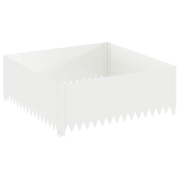 Raseneinfassung 100 x 100 x 35 cm Stahl Weiß