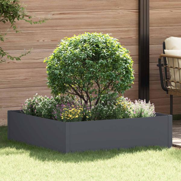 ARDEBO.de - Raseneinfassung 100 x 100 x 35 cm Stahl Anthrazit