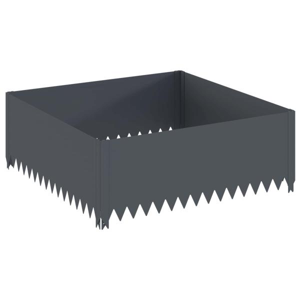 Raseneinfassung 100 x 100 x 35 cm Stahl Anthrazit