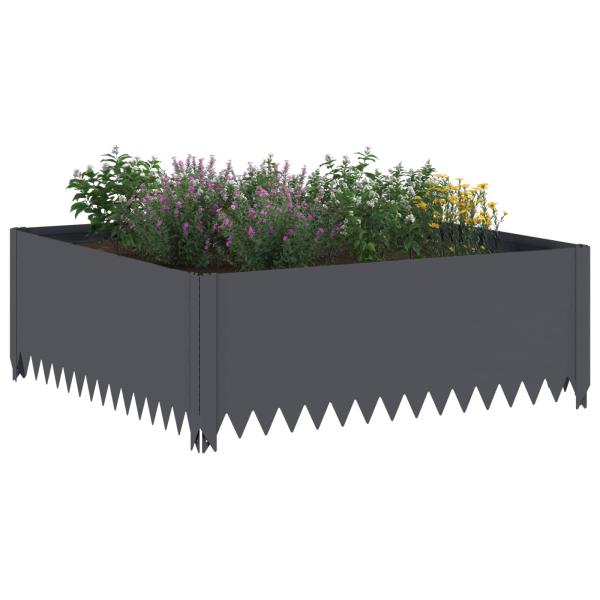 Raseneinfassung 100 x 100 x 35 cm Stahl Anthrazit