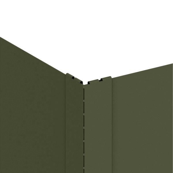 Raseneinfassung 100 x 100 x 35 cm Stahl Olivgrün