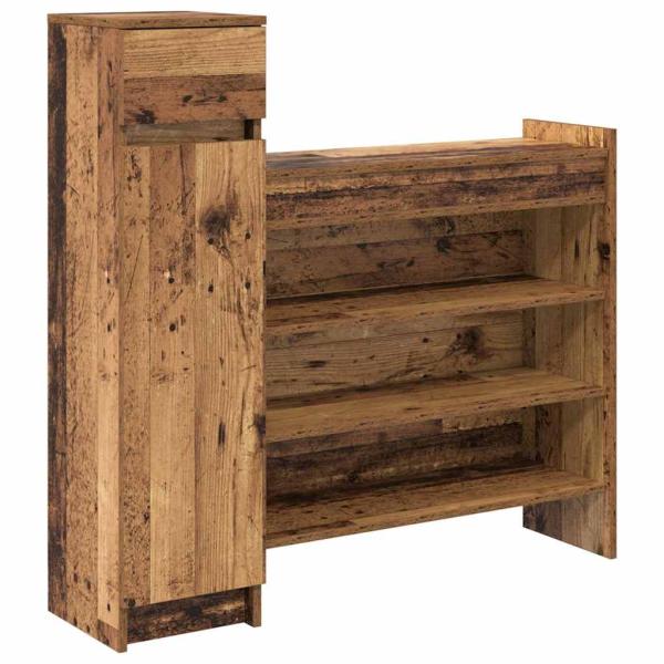 Schuhschrank 100,5 x 28 x 100 cm Holzwerkstoff Altholz