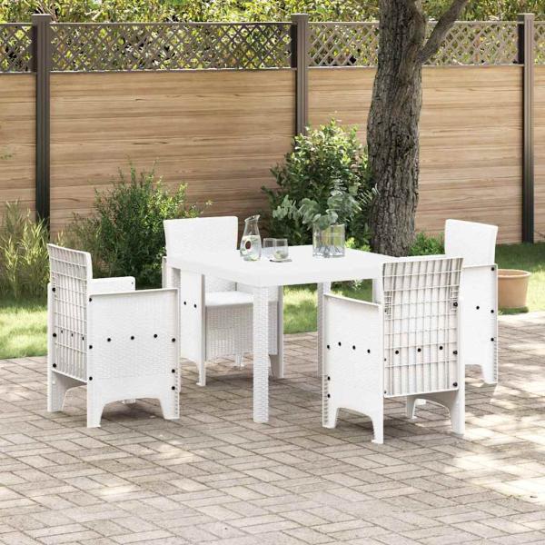 ARDEBO.de - Gartentisch Weiß 100 x 100 x 73 cm Poly-Rattan
