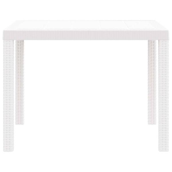 Gartentisch Weiß 100 x 100 x 73 cm Poly-Rattan