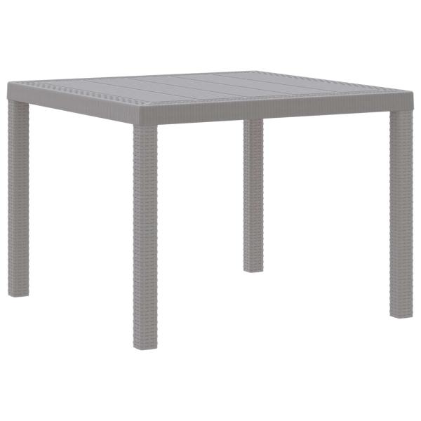 ARDEBO.de - Gartentisch Hellgrau 100 x 100 x 73 cm Poly-Rattan