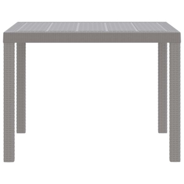 Gartentisch Hellgrau 100 x 100 x 73 cm Poly-Rattan