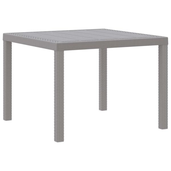 Gartentisch Hellgrau 100 x 100 x 73 cm Poly-Rattan