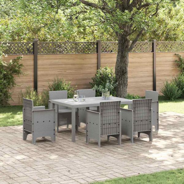 ARDEBO.de - Gartentisch Hellgrau 150 x 100 x 73 cm Poly-Rattan