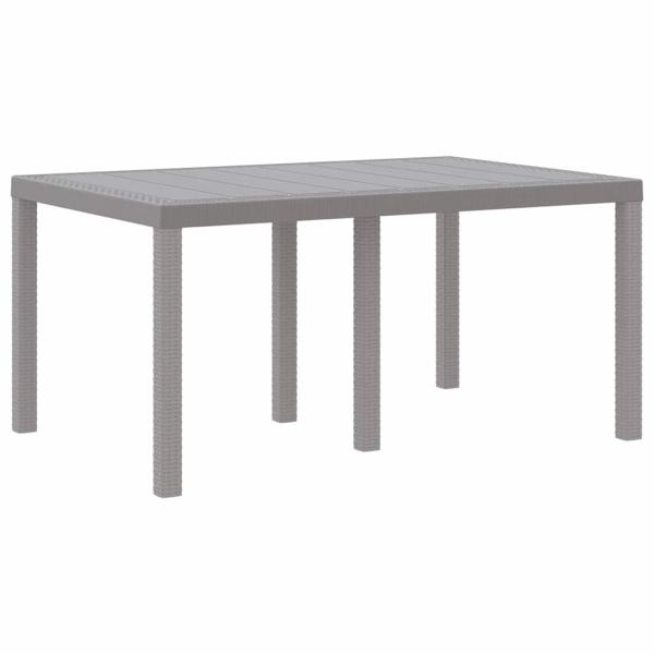 Gartentisch Hellgrau 150 x 100 x 73 cm Poly-Rattan
