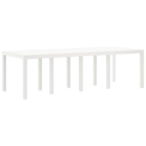 Gartentisch Weiß 250 x 100 x 73 cm Poly-Rattan