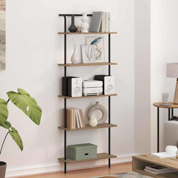 Bücherregal 5 Ebenen 60 x 24 x 168 cm Holzwerkstoff