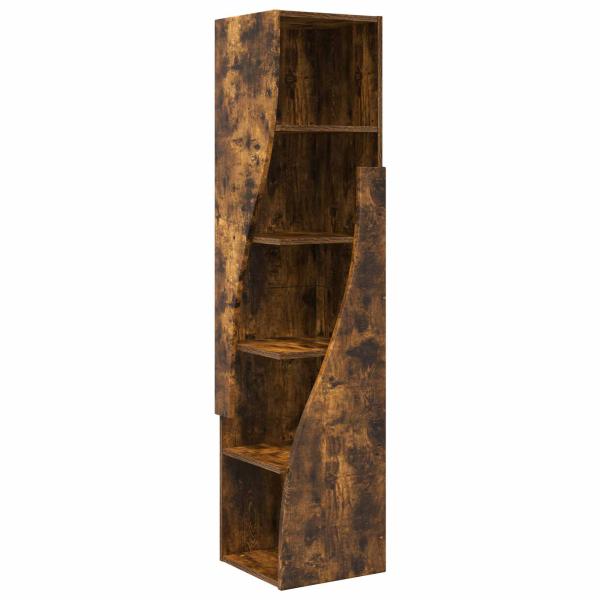 Eckschrank 32 x 32 x 140 cm Holzwerkstoff Räuchereiche