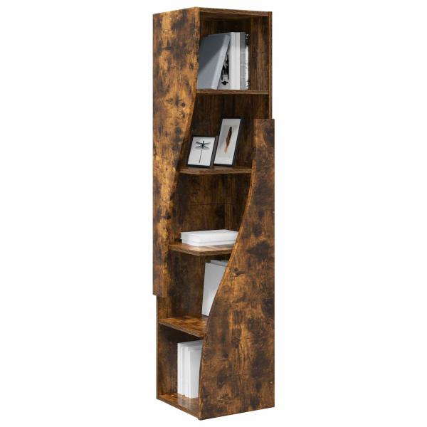 Eckschrank 32 x 32 x 140 cm Holzwerkstoff Räuchereiche