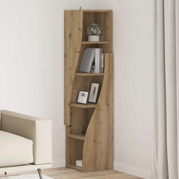 ARDEBO.de - Eckschrank 32x32x140cm Holzwerkstoff Artisan-Eiche