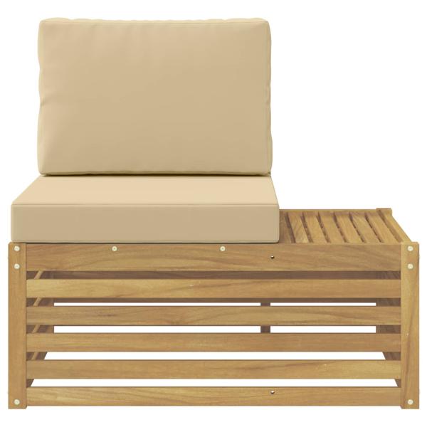 Outdoor Endsofa Weiß 91 x 63 x 73 cm Massivholz Akazie