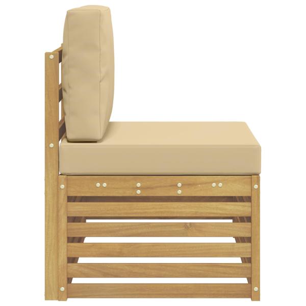 Outdoor Endsofa Weiß 91 x 63 x 73 cm Massivholz Akazie