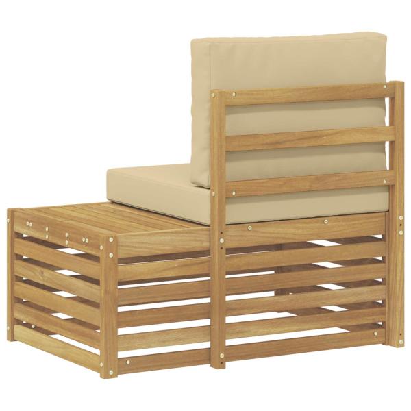 Outdoor Endsofa Weiß 91 x 63 x 73 cm Massivholz Akazie