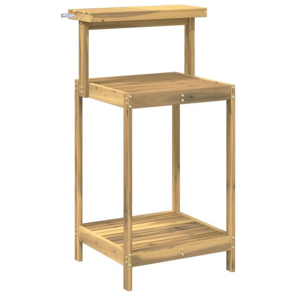 Outdoor Umtopfbank 56,5 x 48,5 x 107 cm Massivholz Akazie Weiß