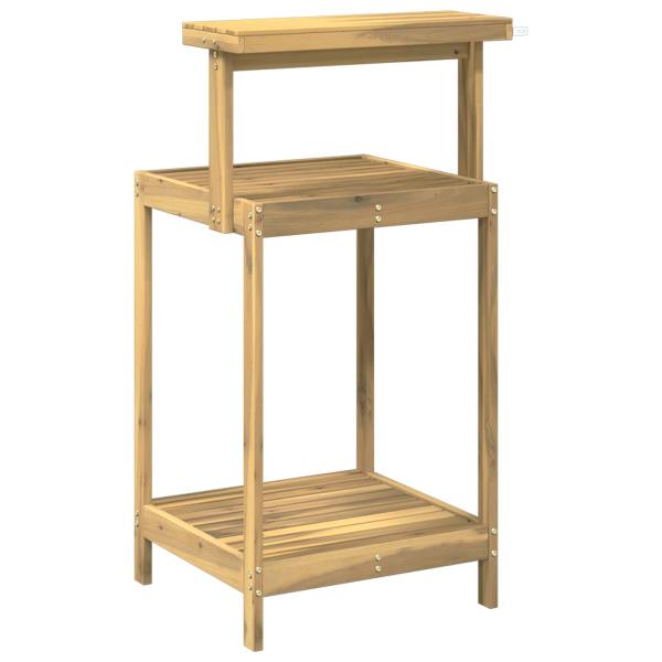 Outdoor Umtopfbank 56,5 x 48,5 x 107 cm Massivholz Akazie Weiß