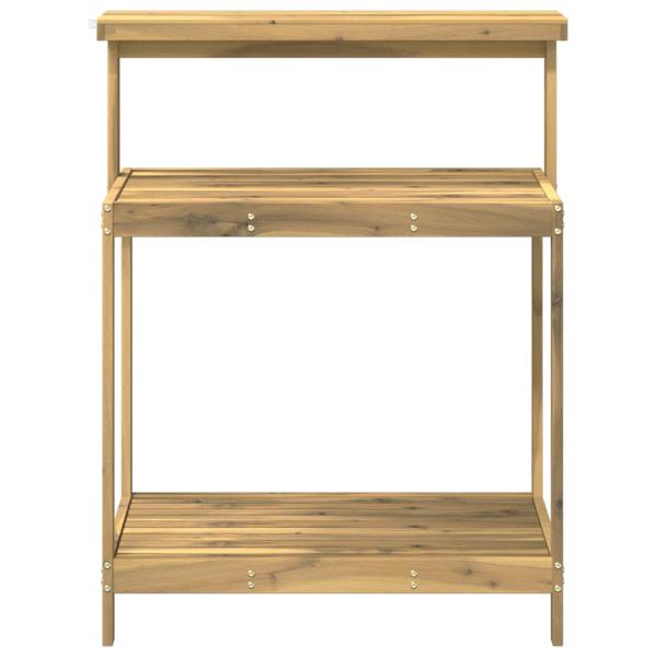 Outdoor Umtopfbank 86,5 x 48,5 x 106 cm Massivholz Akazie Weiß