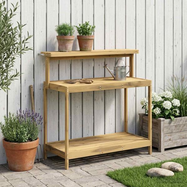 ARDEBO.de - Outdoor Umtopfbank 111,5 x 48,5 x 107 cm Massivholz Akazie Weiß
