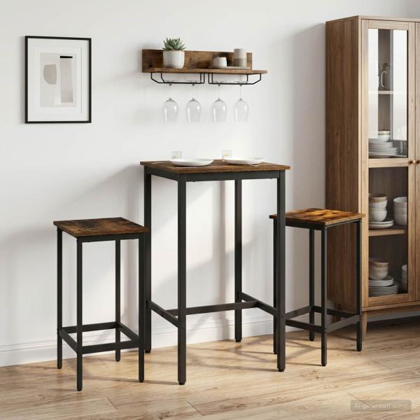 ARDEBO.de - Barhocker 2 Stk. Raucheiche 40 x 32 x 64 cm Holzwerkstoff