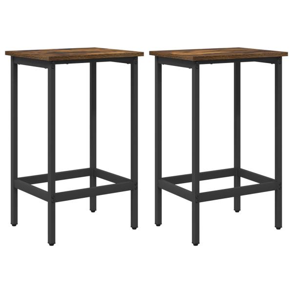 Barhocker 2 Stk. Raucheiche 40 x 32 x 64 cm Holzwerkstoff