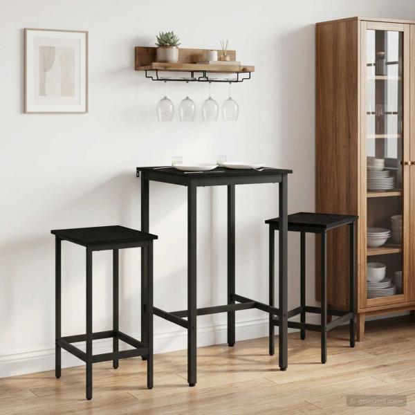 ARDEBO.de - Barhocker 2 stk. Schwarz Eichen-Optik 40 x 32 x 74 cm