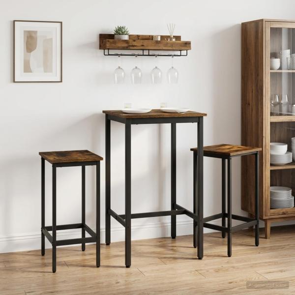 ARDEBO.de - Barhocker 2 Stk. Raucheiche 40 x 32 x 74 cm Holzwerkstoff
