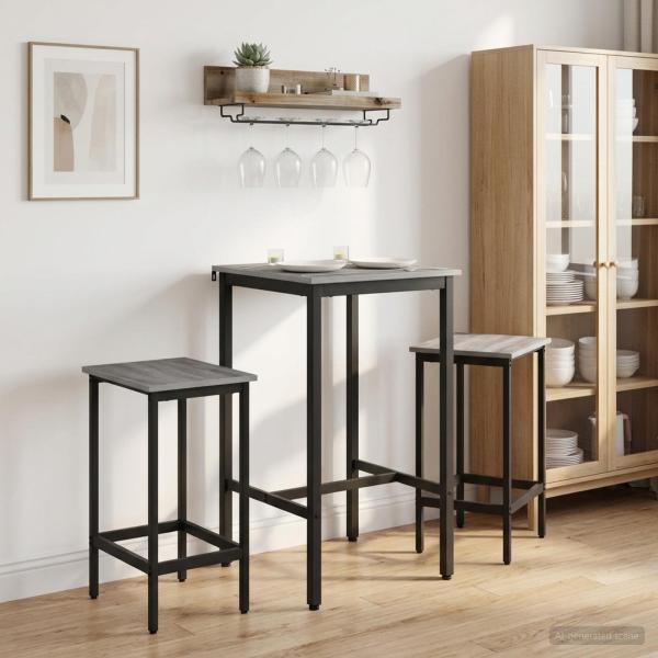 ARDEBO.de - Barhocker 2 Stk. Sonoma-Grau 40 x 32 x 64 cm Holzwerkstoff