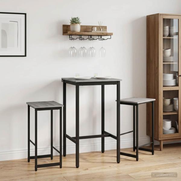 ARDEBO.de - Barhocker 2 Stk. Sonoma-Grau 40 x 32 x 64 cm Holzwerkstoff